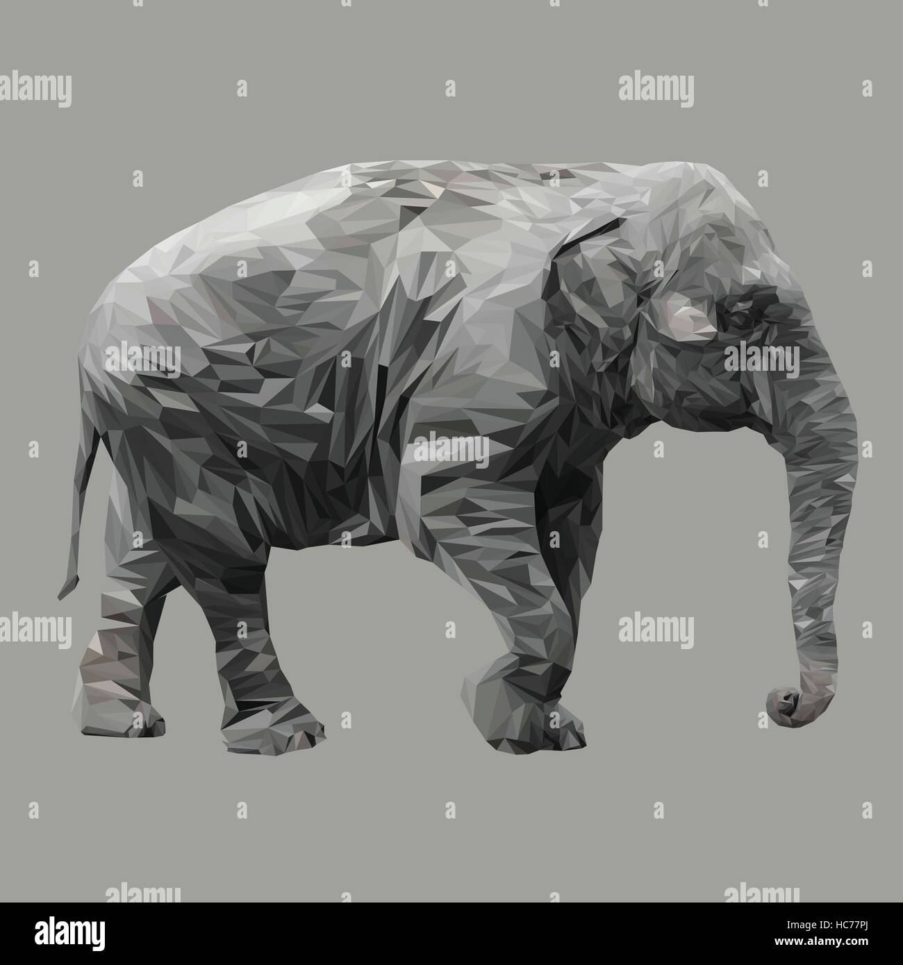 Elefant low Poly Design. Dreieck-Vektor-illustration Stock Vektor