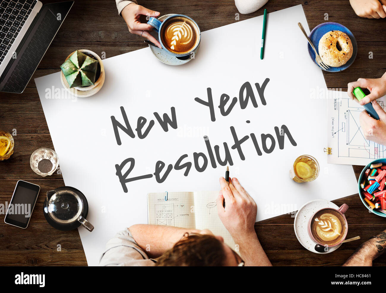 New Year Resolution News Konzept Stockfoto