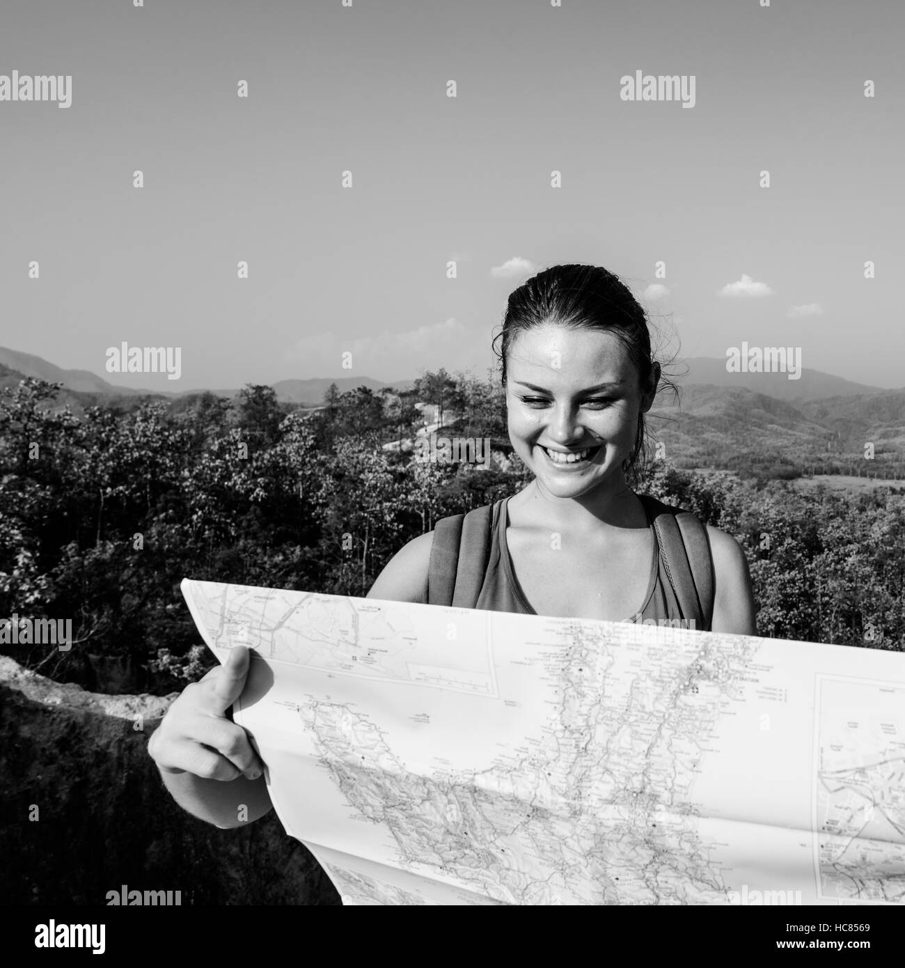 Person Traveler Travel Destination Konzept Stockfoto