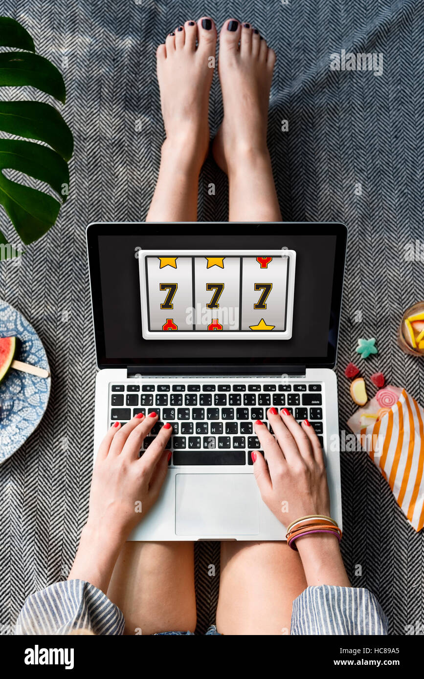 Lotto Spielautomat Jackpot Gewinn Konzept Stockfoto