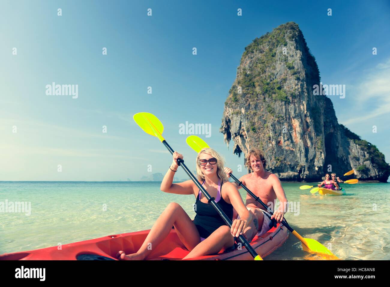 Kajak tropischen Urlaub Reise touristischen Boot-Konzept Stockfoto