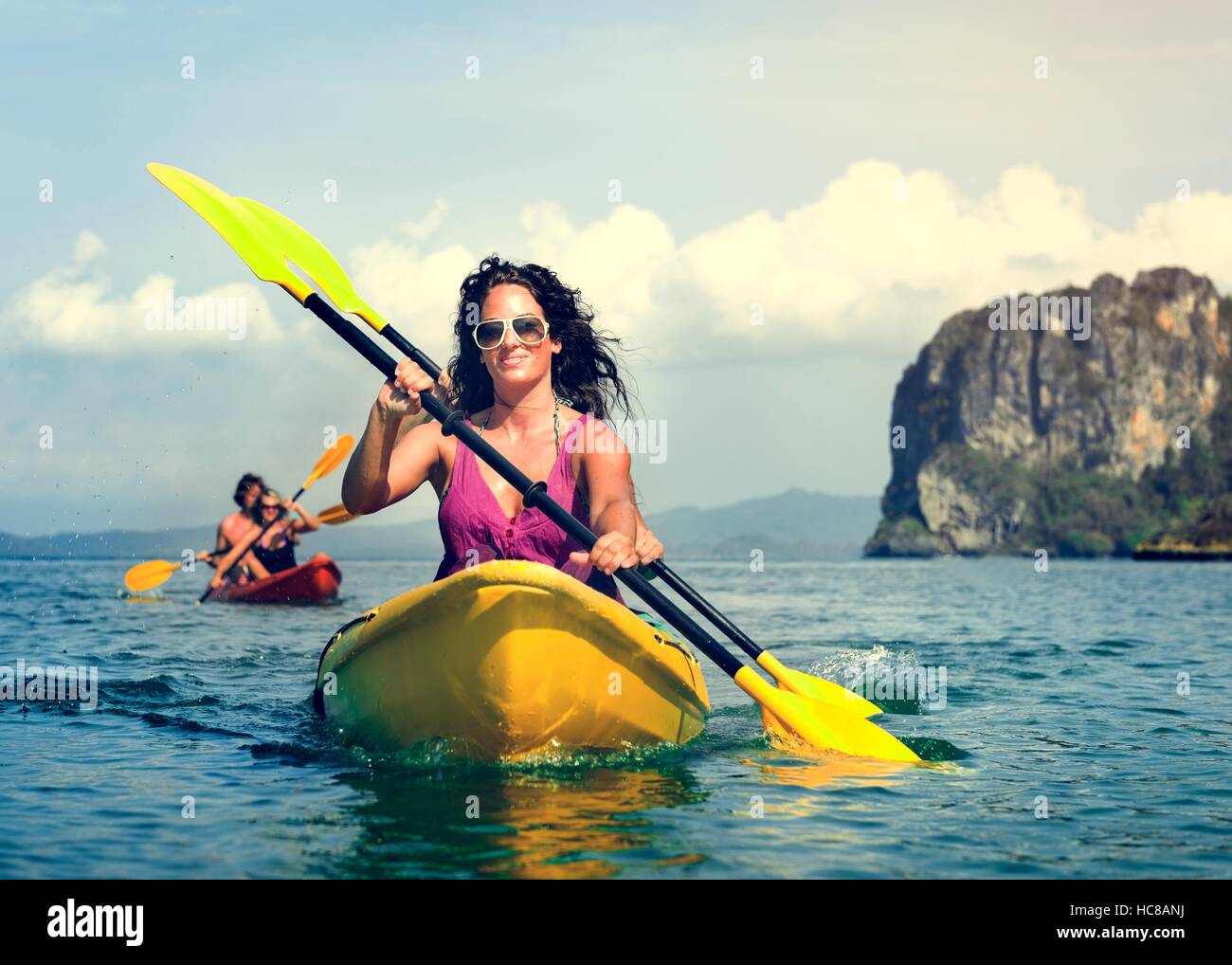 Kajak tropischen Urlaub Reise touristischen Boot-Konzept Stockfoto