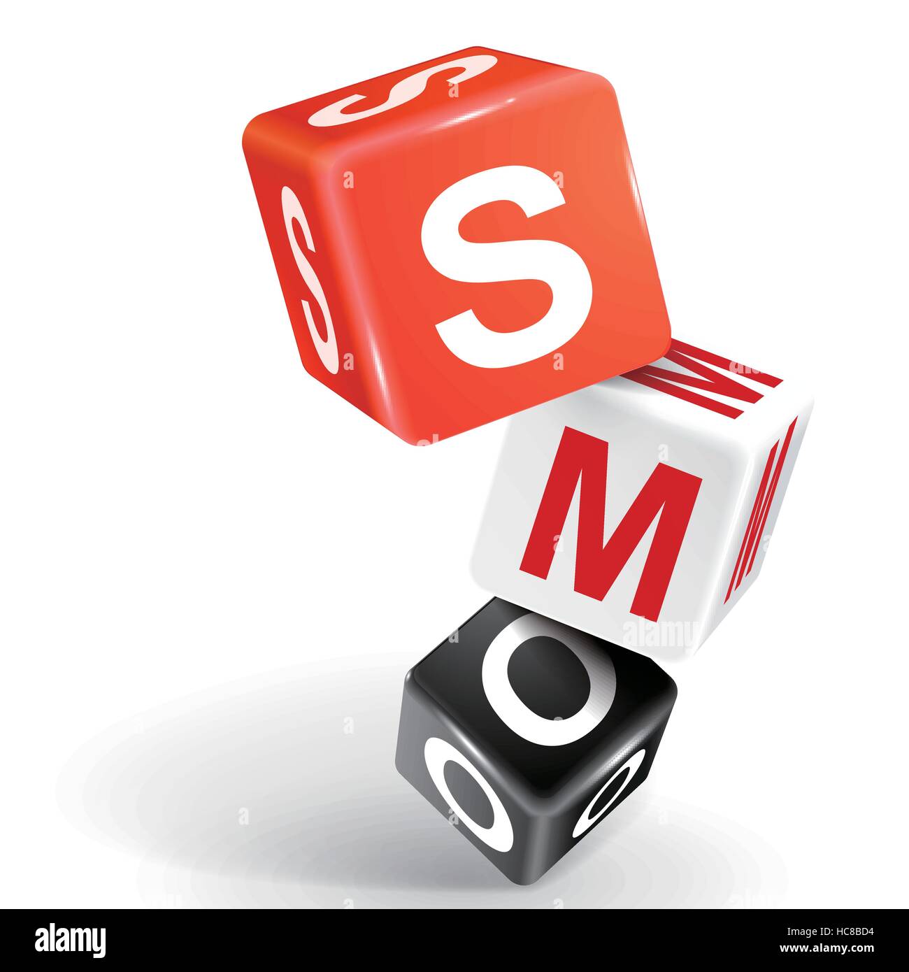 Vektor 3d Würfel mit Wort SMO social Media Optimierung auf weißem Hintergrund Stock Vektor