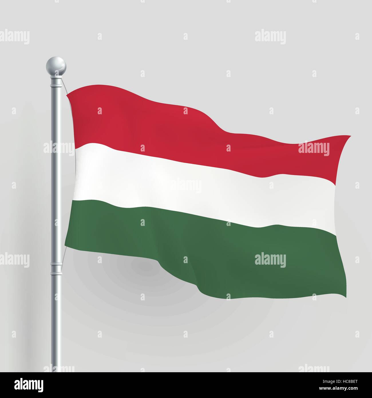 3D Vektor ungarische Flagge weht eine Brise Stock-Vektorgrafik - Alamy