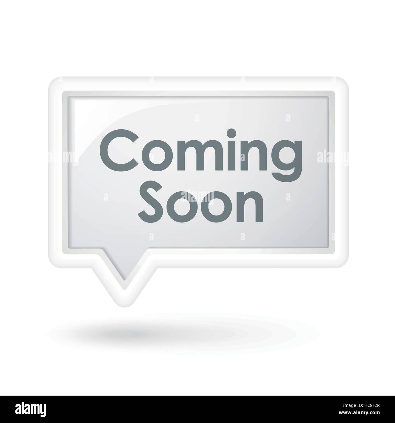 bald auch Worte auf eine Sprechblase über weiß Stock Vektor