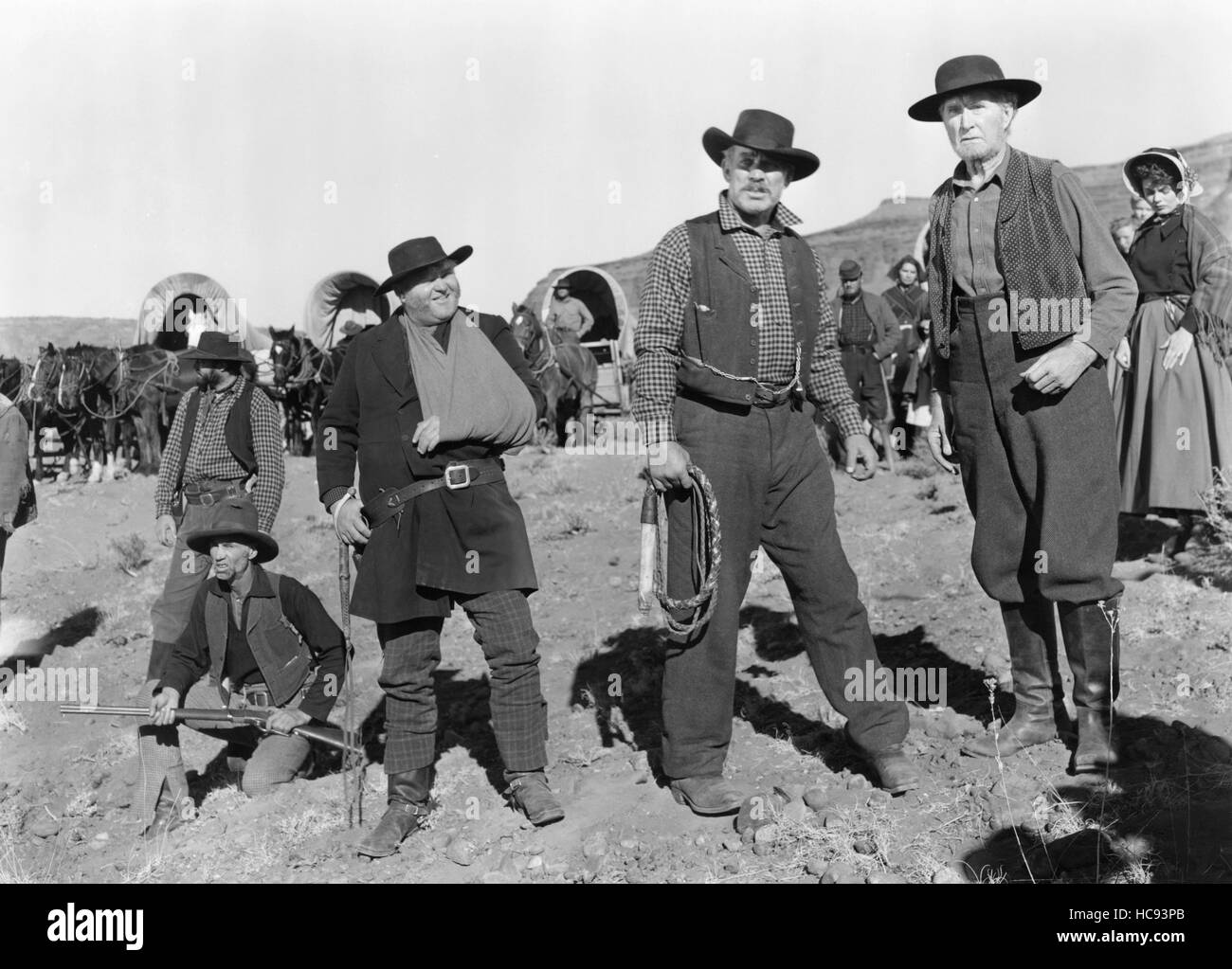 WAGON MASTER (aka WAGONMASTER), von links Hank Worden (kniend