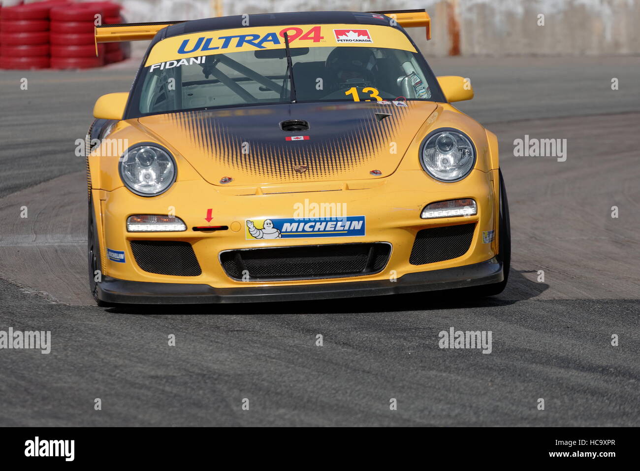 Startnummer 13, Orey Fidani konkurrieren in der Porsche GT3 Cup Challenge Kanada an der GP3R in Trois-Rivieres, Quebec Stockfoto