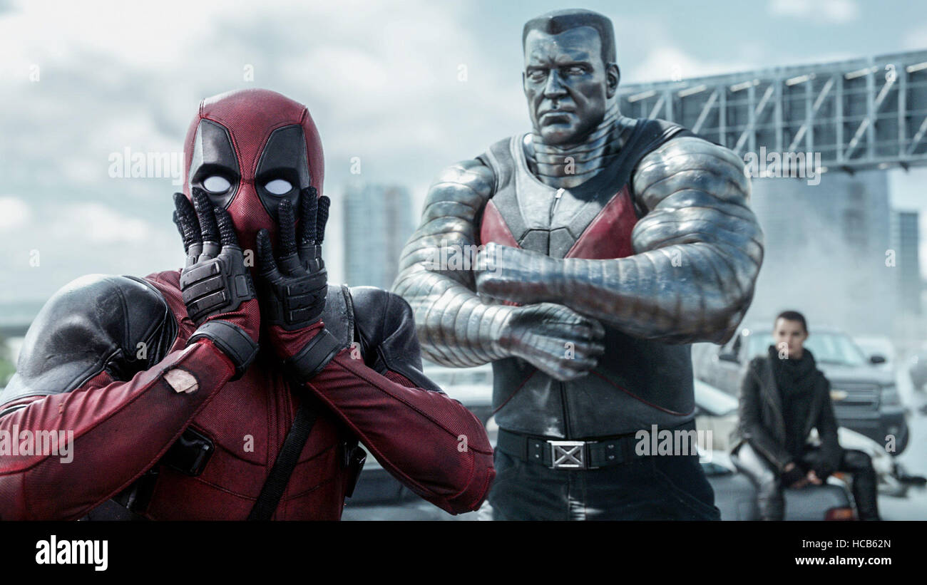 DEADPOOL, von links: Ryan Reynolds als Deadpool, Colossus (Stimme ...