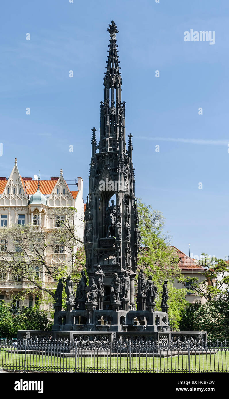 Brunnen im Zentrum von Prag. Tschechische Republik Stockfoto