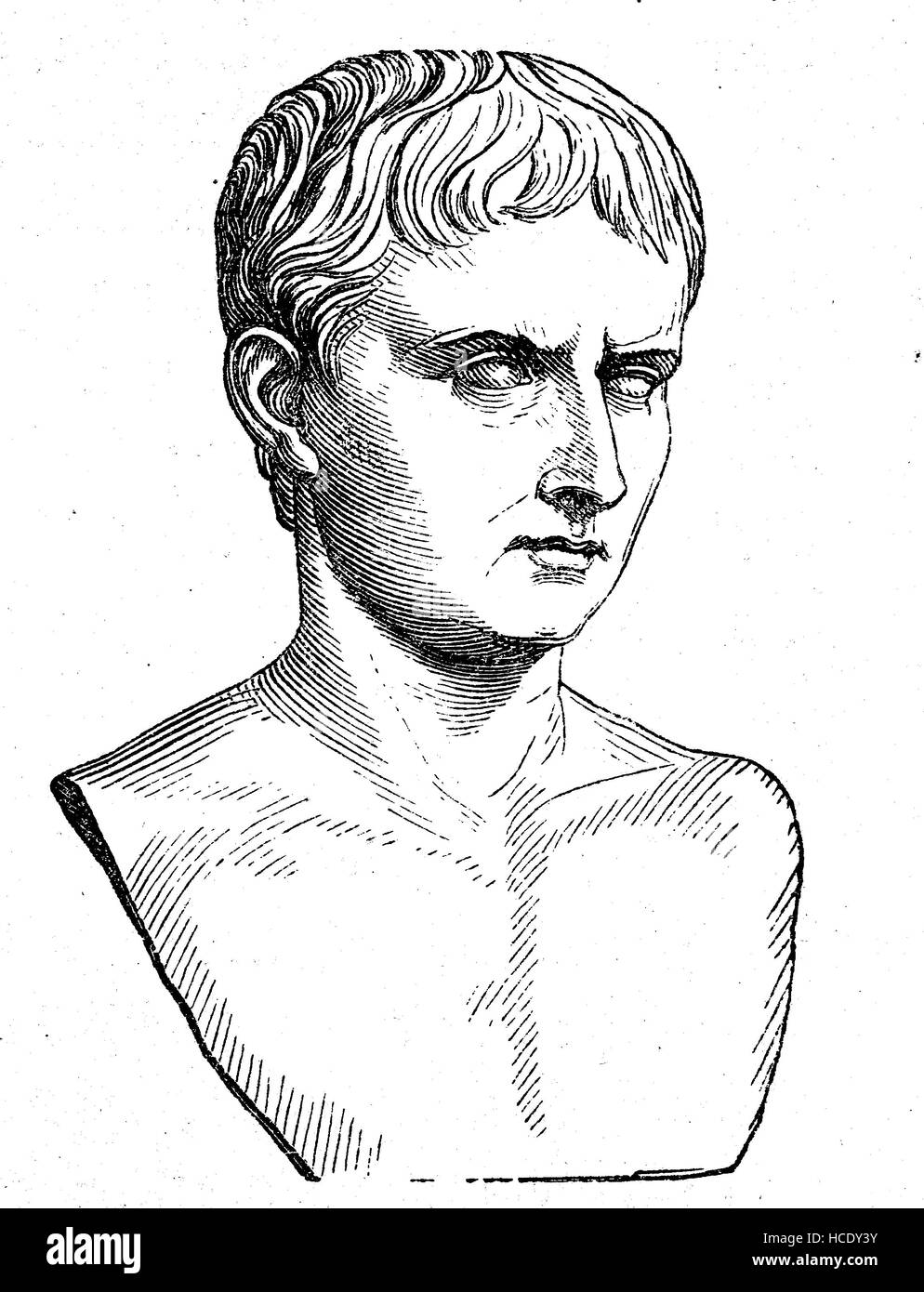 Augustus, Gaius Octavius, 63 BC-14 AD, Gründer des Roman Principate geboren und als des ersten Kaisers, Steuerung des römischen Staates ab 27 v. Chr. bis zu seinem Tod in Anzeige 14, die Geschichte des antiken Rom, Römisches Reich, Italien Stockfoto