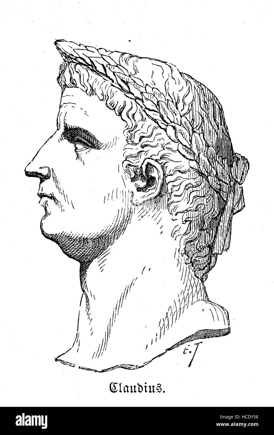 Claudius, Tiberius Claudius Caesar Augustus Germanicus, 10 v. Chr. - 54 n. Chr., römischer Kaiser, die Geschichte des antiken Rom, Römisches Reich, Italien Stockfoto