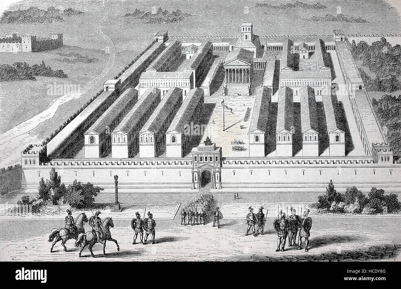 Kaserne der Pretorians, der Prätorianergarde war eine Kraft von Bodyguards verwendet von Roman Emperors, die Geschichte des antiken Rom, Römisches Reich, Italien Stockfoto