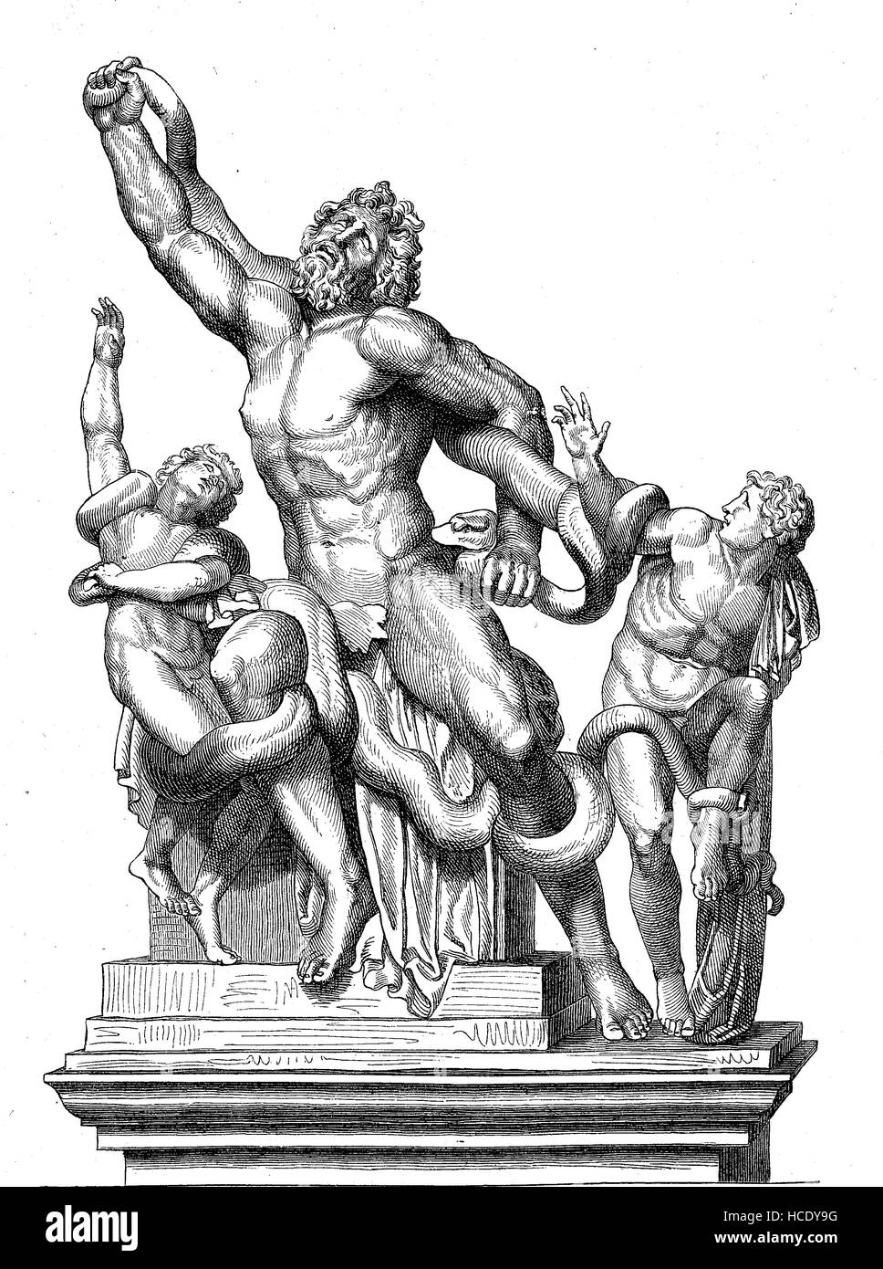 Laocooen, Laokoon und seine Söhne, eine Person aus der griechischen und römischen Mythologie, die Geschichte des antiken Rom, Römisches Reich, Italien Stockfoto