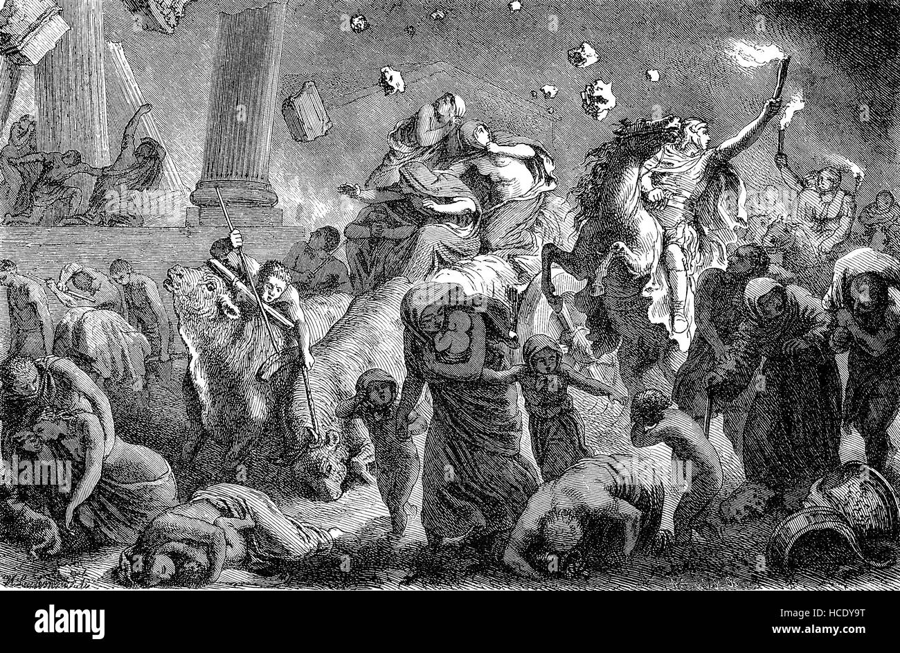 Ausbruch des Vesuv und der Rückgang von Pompeji, Pompey, 79, Italien, die Geschichte des antiken Rom, Römisches Reich Stockfoto