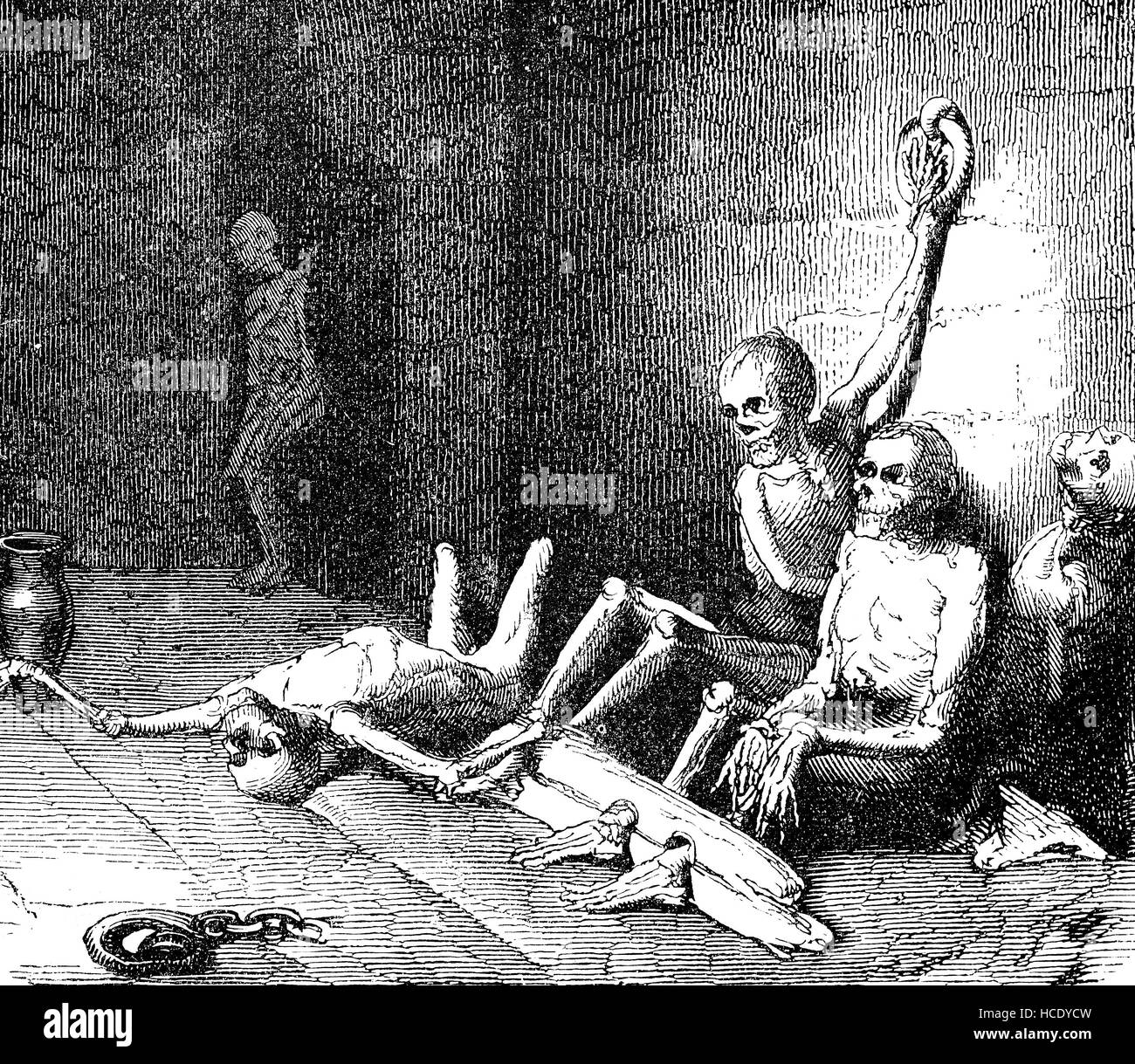 Folterkammer in Rom während der Verfolgung der Christen, die Geschichte des antiken Rom, Römisches Reich, Italien Stockfoto