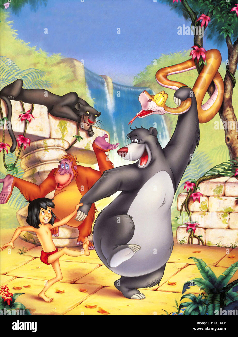 Das Dschungelbuch, Bagheera, King Louie, Mowgli, Balu, Kaa, 1967, © Walt Disney Bilder/Courtesy