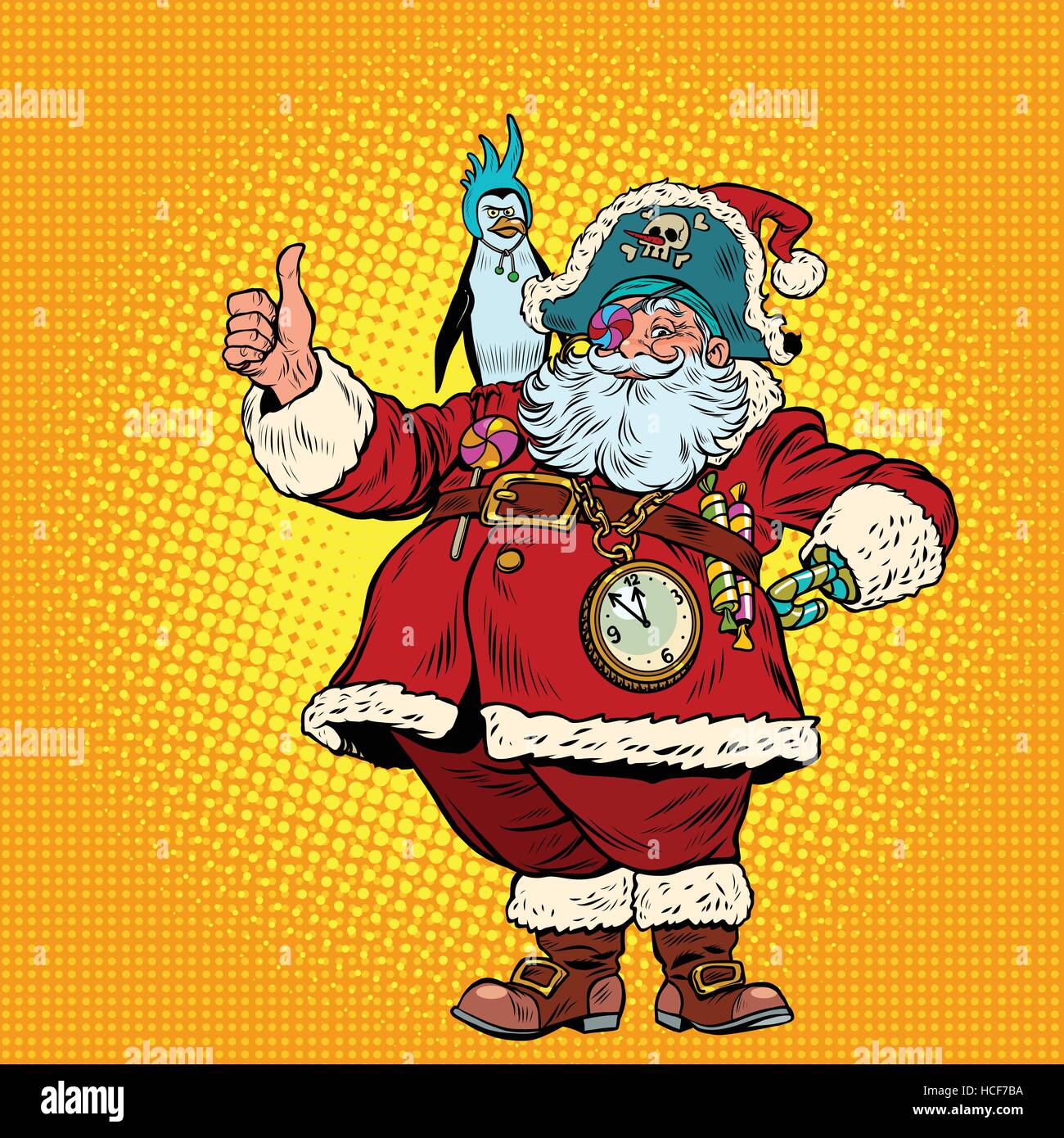 Santa Claus Piraten Daumen Stock Vektor