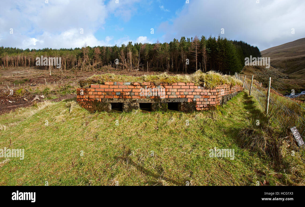 Alten WW2 Bunker an der Basis des Pen y Fan, Brecon Beacons, South Wales, UK Stockfoto