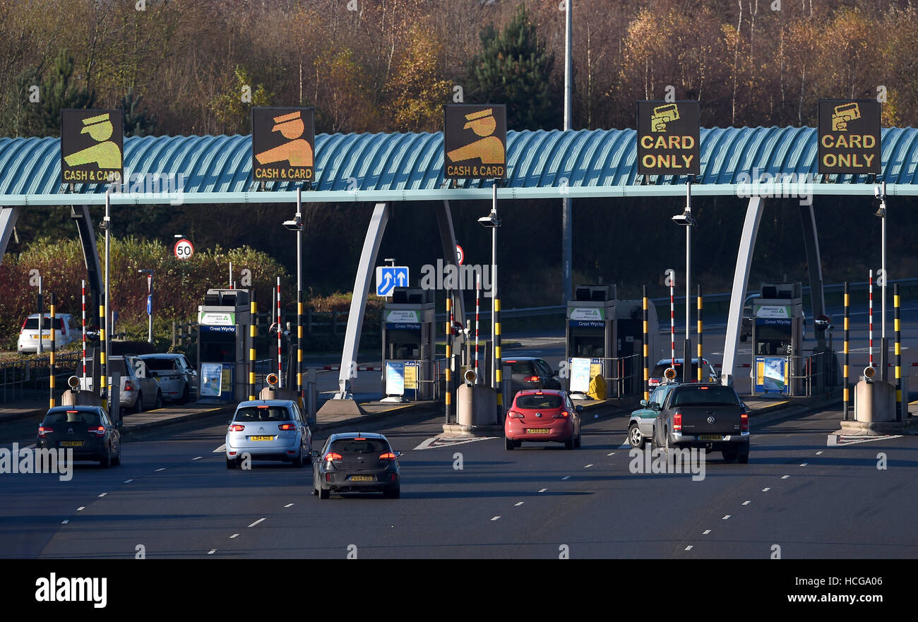 Die M6-Mautstelle am Great Wyrley in Staffordshire. PRESSEVERBAND Foto. Bild Datum: Sonntag, 4. Dezember 2016. Bildnachweis sollte lauten: Joe Giddens/PA Wire Stockfoto