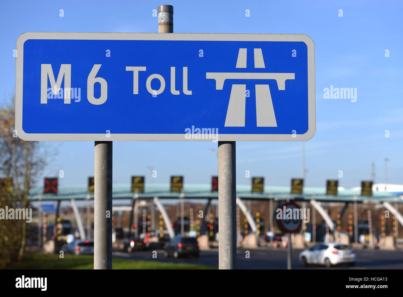 Die M6-Mautstelle am Great Wyrley in Staffordshire. PRESSEVERBAND Foto. Bild Datum: Sonntag, 4. Dezember 2016. Bildnachweis sollte lauten: Joe Giddens/PA Wire Stockfoto