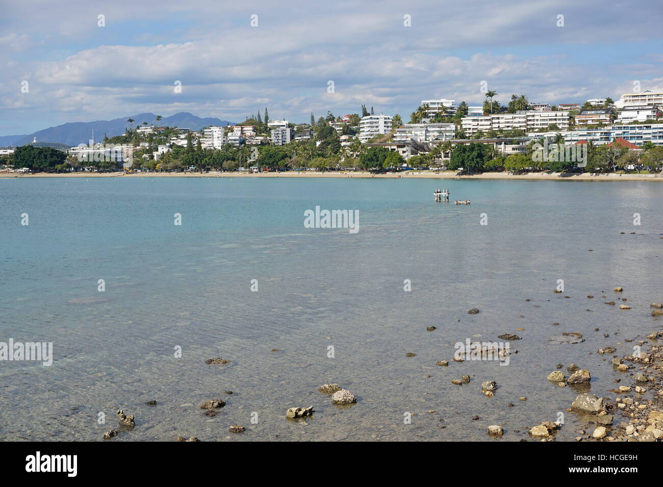 Noumea Stadt Küste, Lemon Bay Strand, Insel Grande Terre, Neukaledonien, Südpazifik Stockfoto