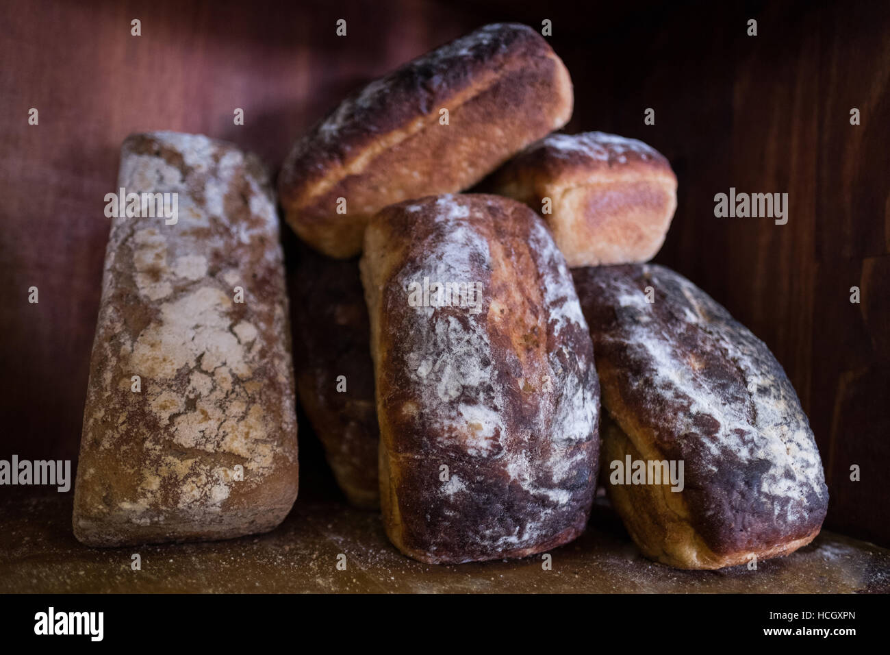 Nahaufnahme von Brot Brote Stockfoto