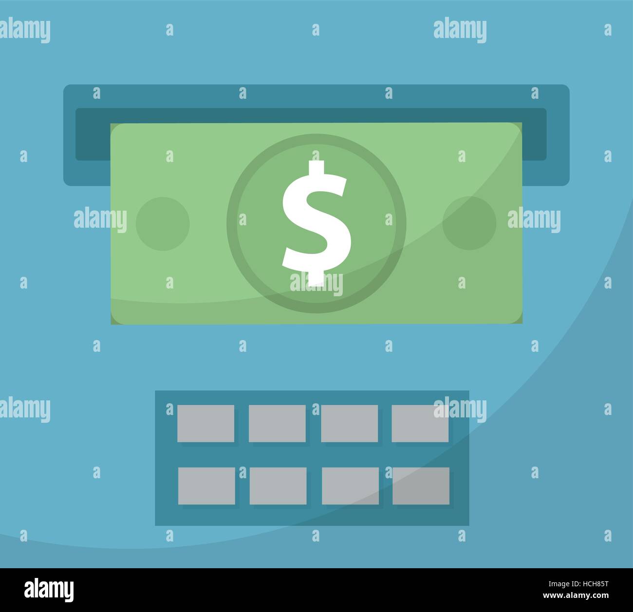 ATM gibt Geld-Symbol, Auszahlungen flache Bauweise, isoliert auf weißem Hintergrund. Vektor-Illustration, ClipArt Stock Vektor