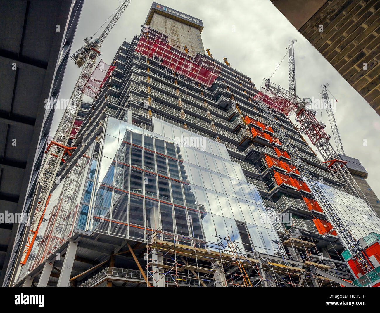 LandmarkEarly Stadien der Shard im Bau, London, UK. Stockfoto