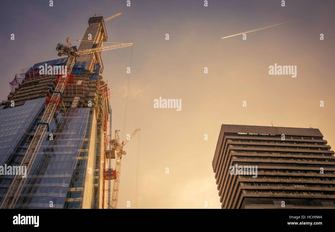Der Shard im Bau, London, UK. Stockfoto
