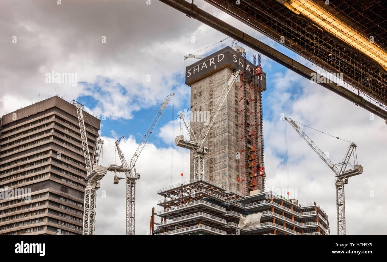 Der Shard im Bau, London, UK. Stockfoto