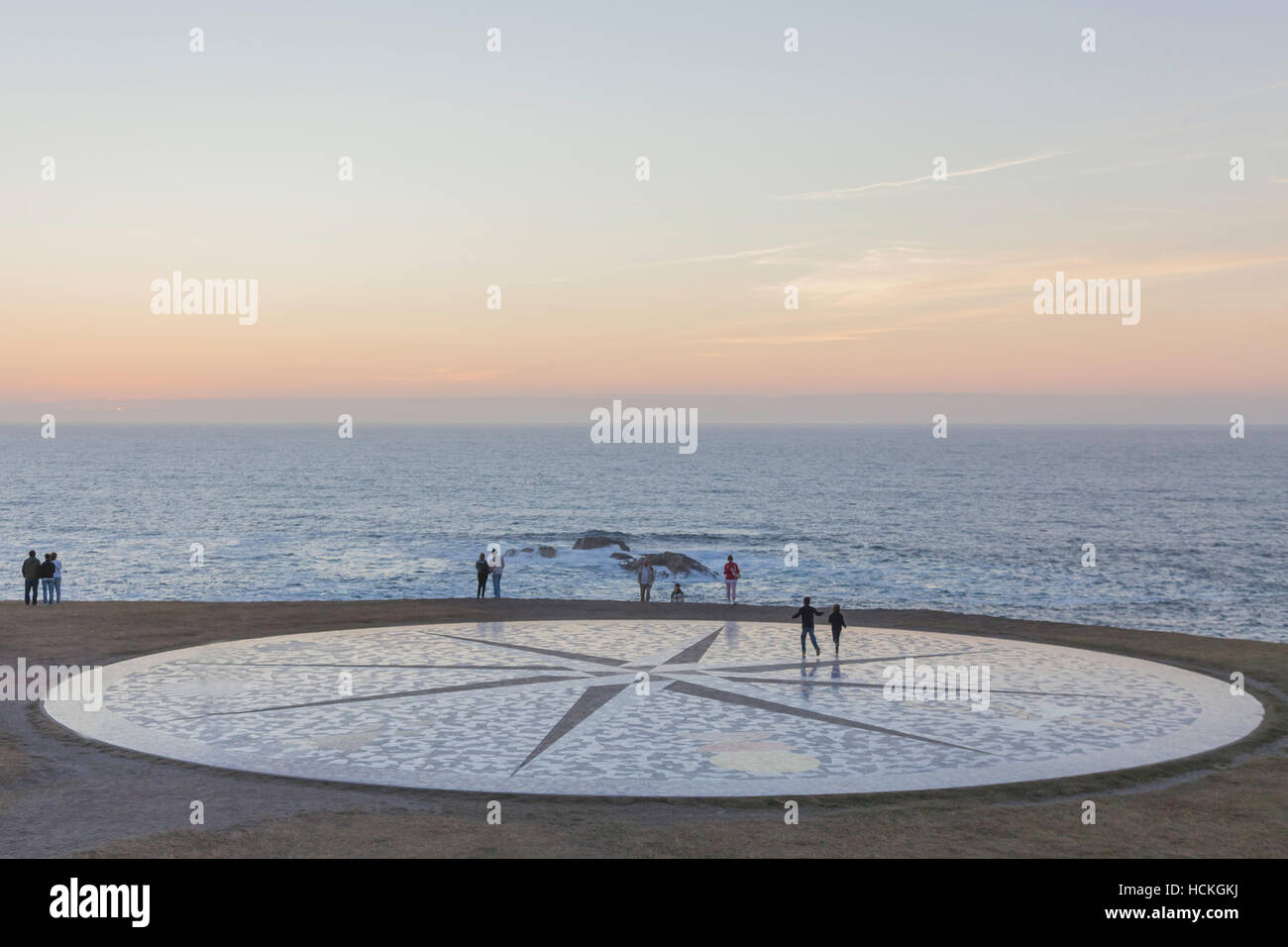 Rose von den Winden in der Lage, die Röcke von Herkules Turm in A Coruña Spanien. . Stockfoto
