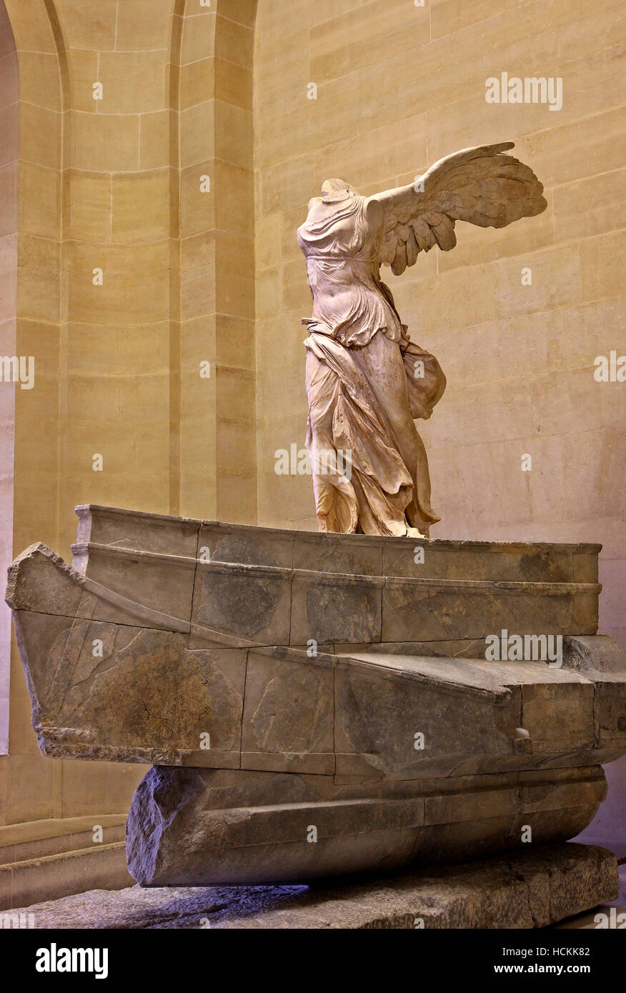 Die "Nike von Samothrake ("Nike") von Samothrake", dem Louvre, Paris, Frankreich. Stockfoto