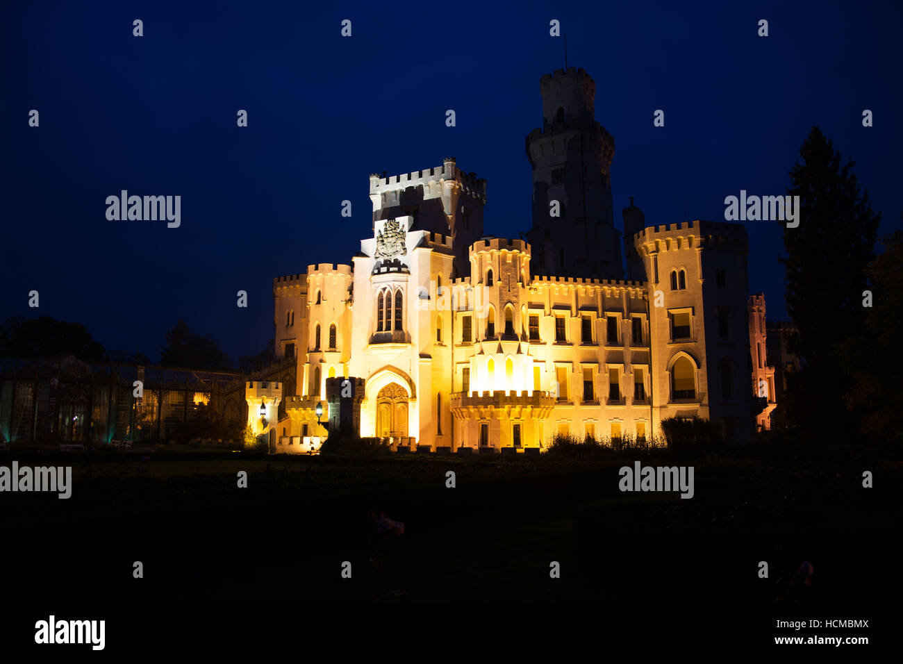 Hluboka nad Vltavou ist eine Stadt in der südböhmischen Region der Tschechischen Republik. Stockfoto