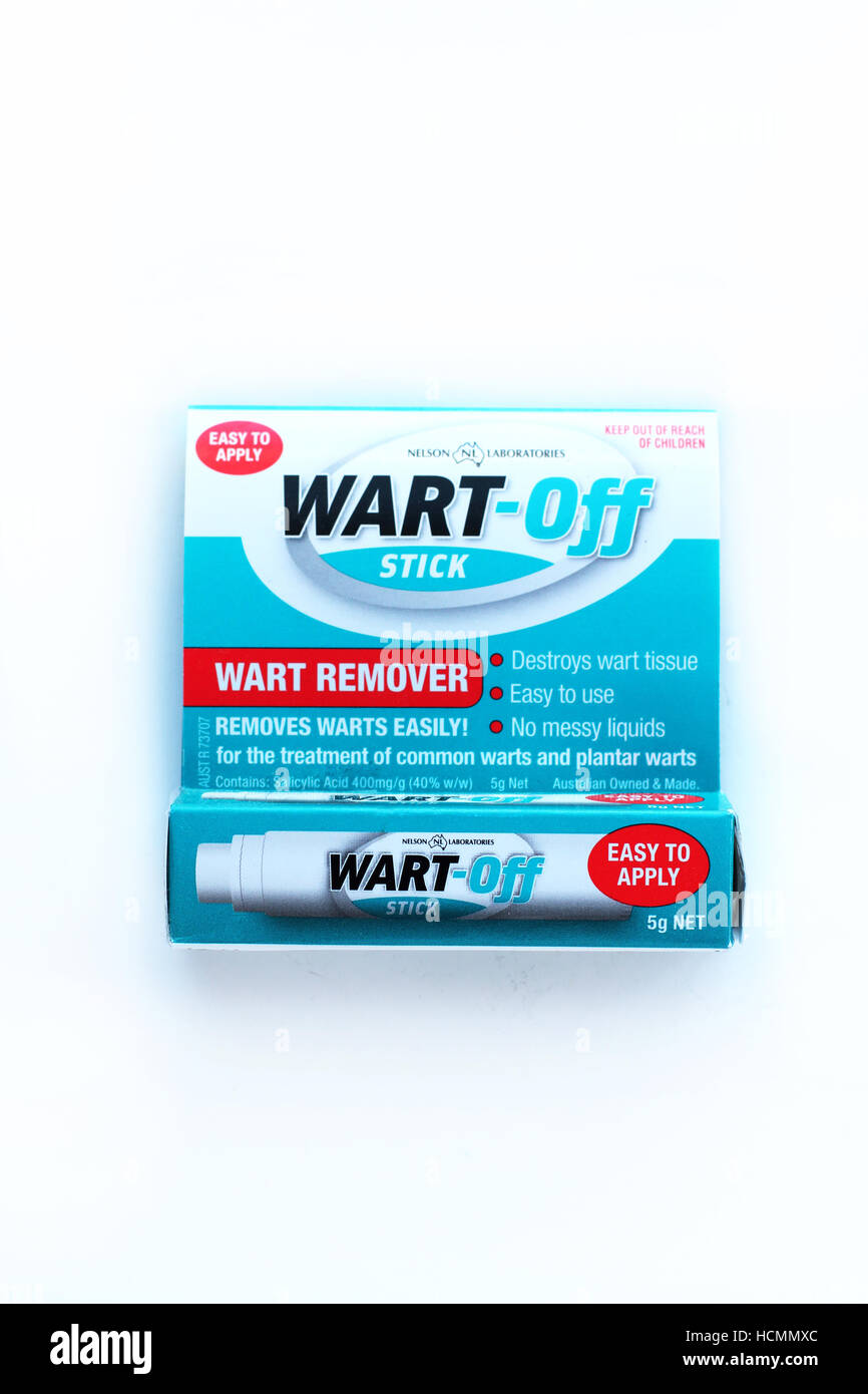 Warze Weg Stick isoliert auf weißem Hintergrund Stockfoto