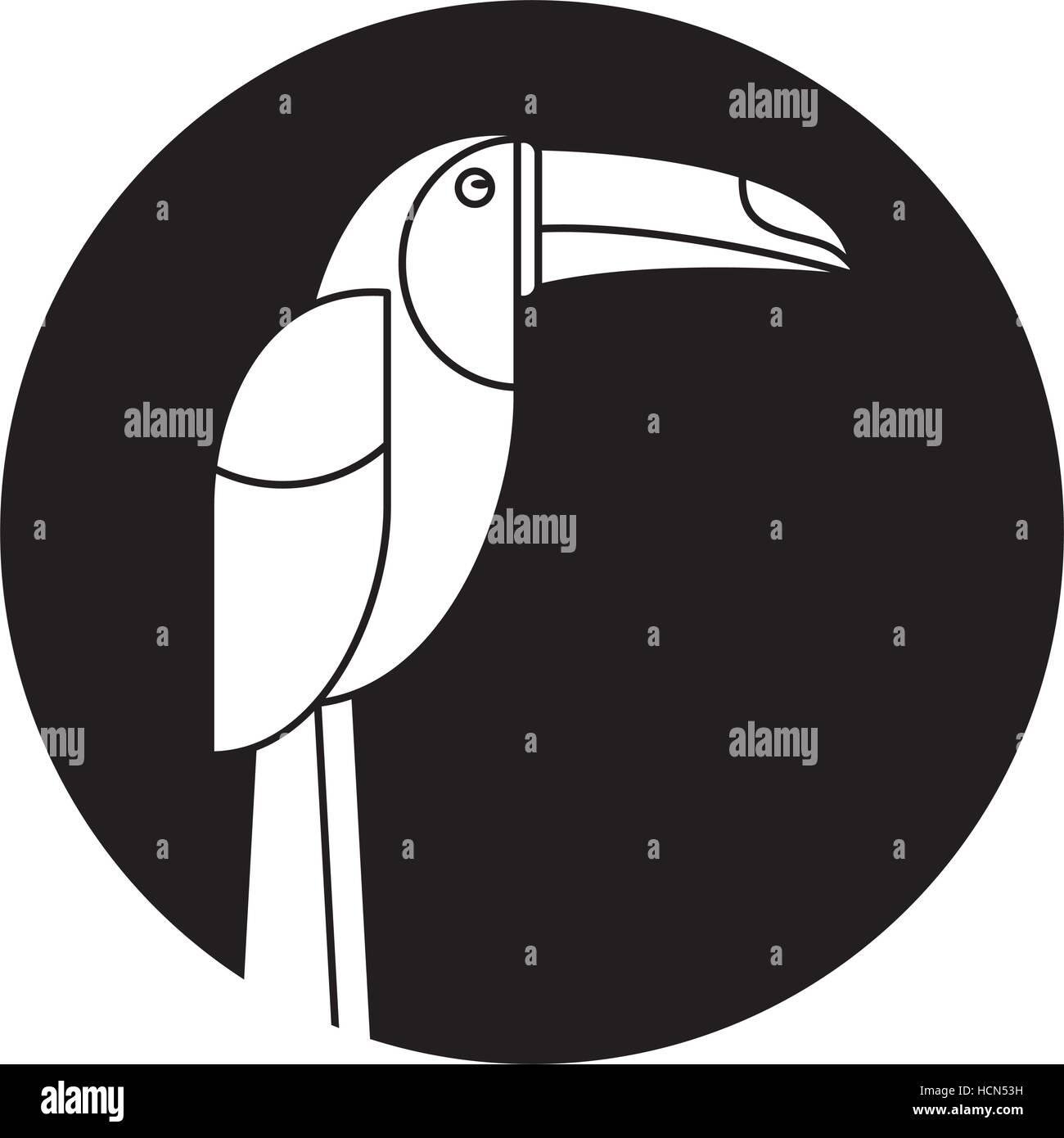 Brasilianische Tukan Vogel Natur Piktogramm Stock Vektorgrafik Alamy