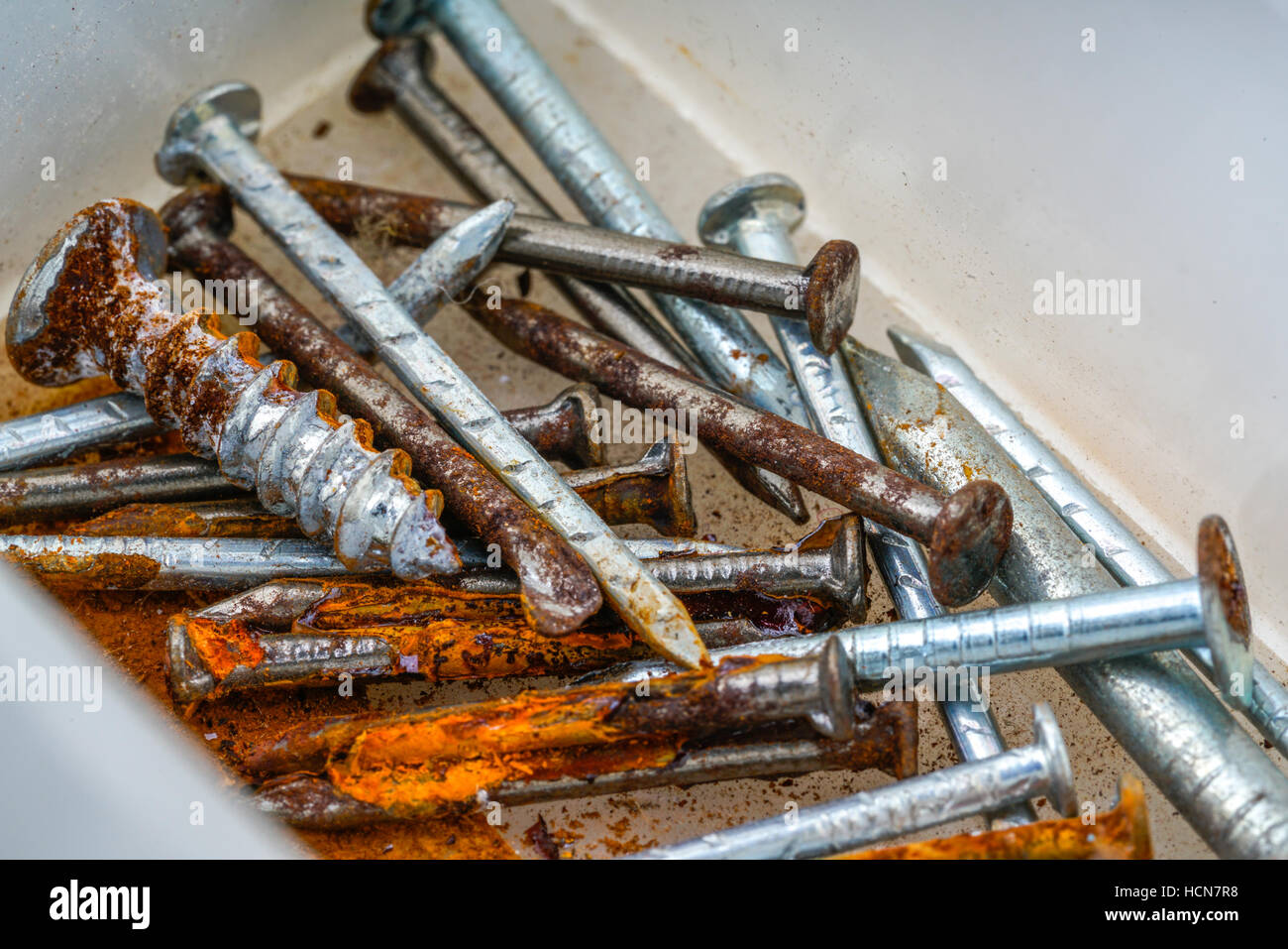 Schrauben Sie mit Nahaufnahme. Stockfoto
