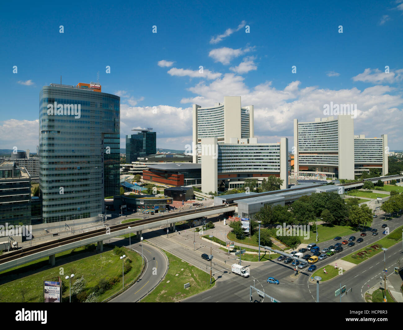 UNO-City, 22. Bezirk, Österreich, Wien, Europa Stockfoto