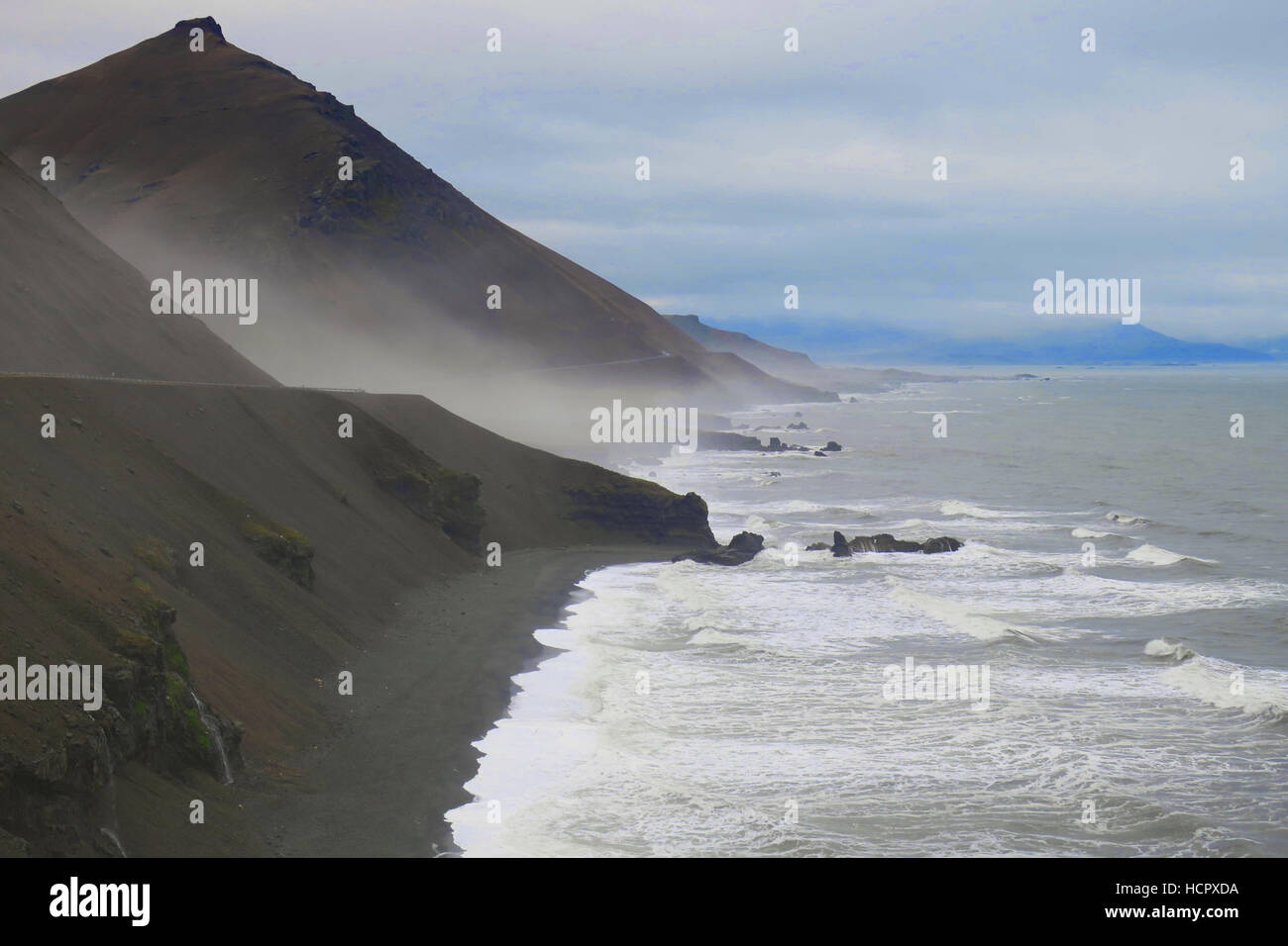 Austur-Skaftafellss ýsla Black Sand Beach, Island Stockfoto