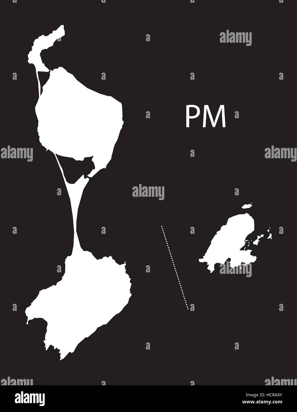 Saint-Pierre und Miquelon Karte schwarz-weiß illustration Stock Vektor
