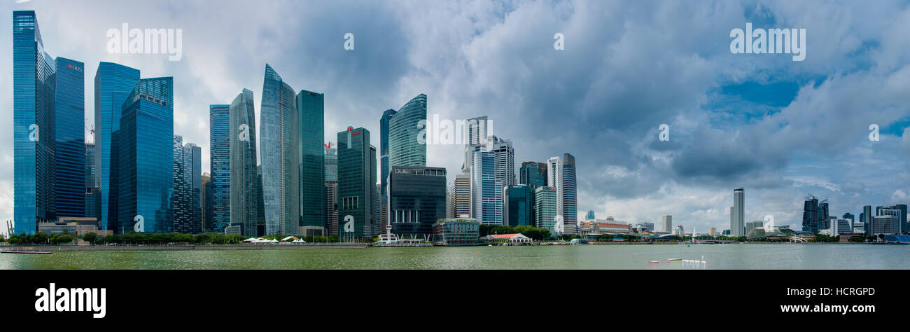 Singapur Skyline Panorama Stadtansicht Stockfoto