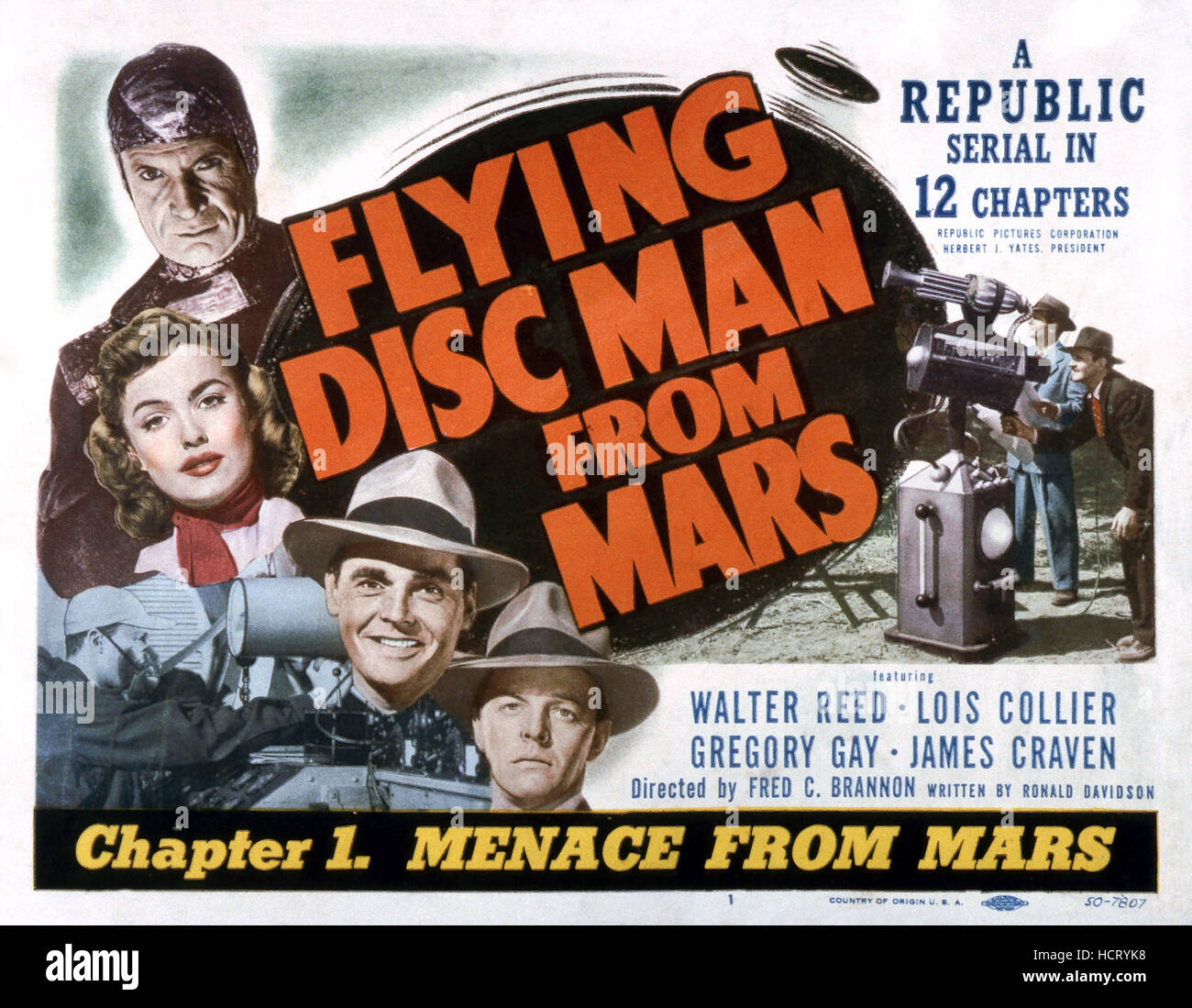FLYING DISC Mann vom MARS, von oben Gregory Gaye, Lois Collier, Walter