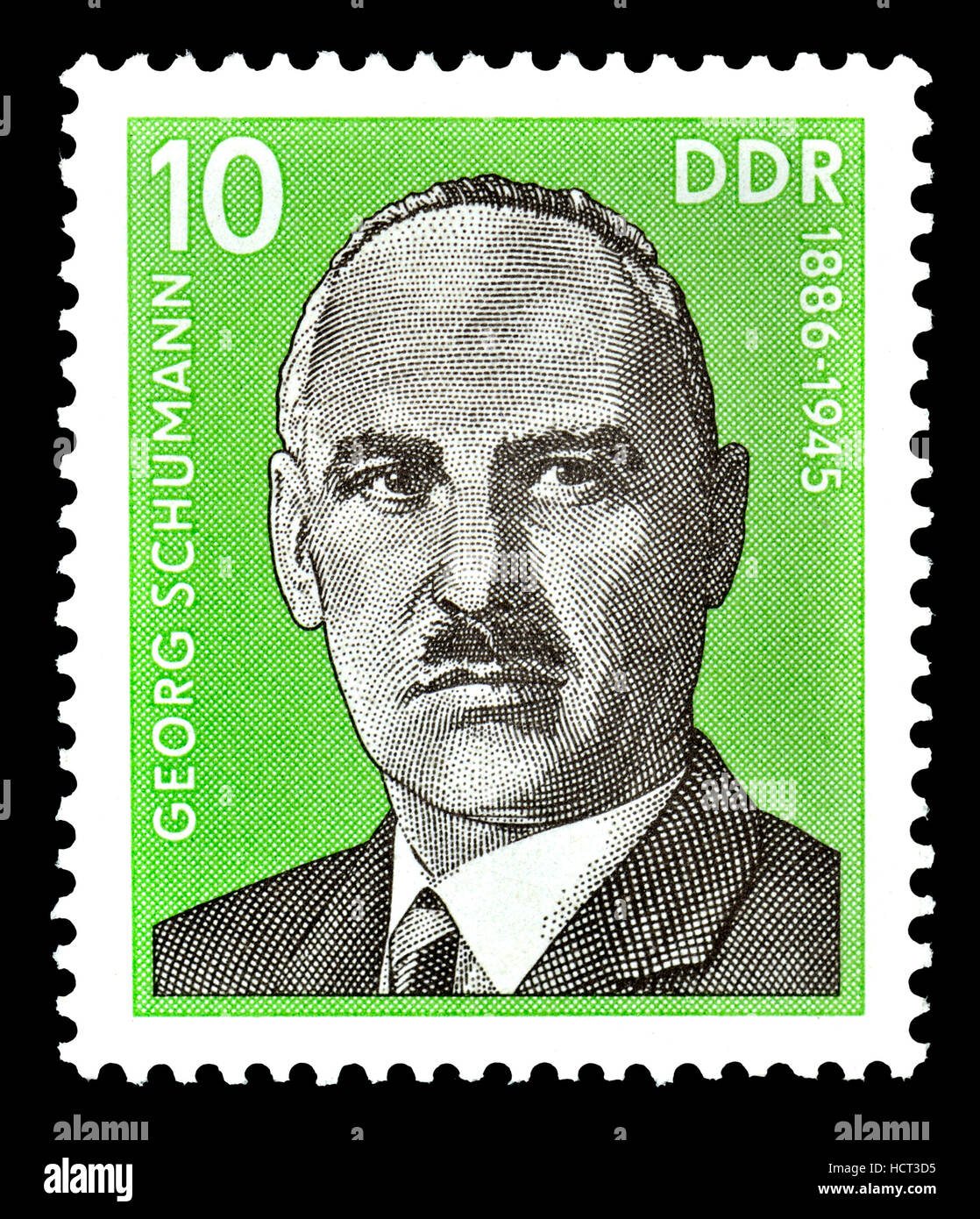 Briefmarke der DDR (DDR) (1976): Georg Schumann (1886-1945) deutschen kommunistischen und Widerstandskämpfer gegen die Nazis Stockfoto