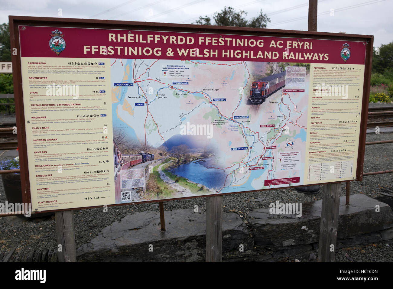 Schild Der Welsh Highland Railways Stockfoto