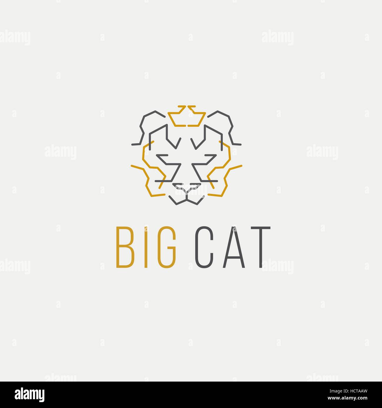 Big Cat vektor Logo. Tiger Logo. Lineare Emblem von Tiger Stock Vektor