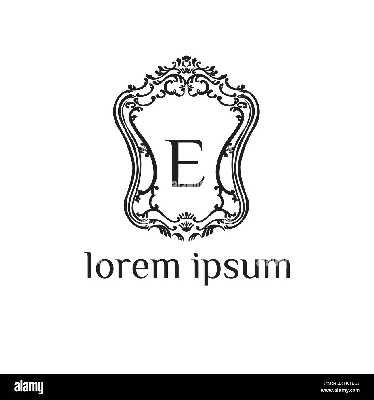 E Brief Vektor-Logo Design-Vorlage. Luxus Monogramm für Hotel, Restaurant, Boutique-Shop, Fashion-Store oder Trendmarke Stock Vektor