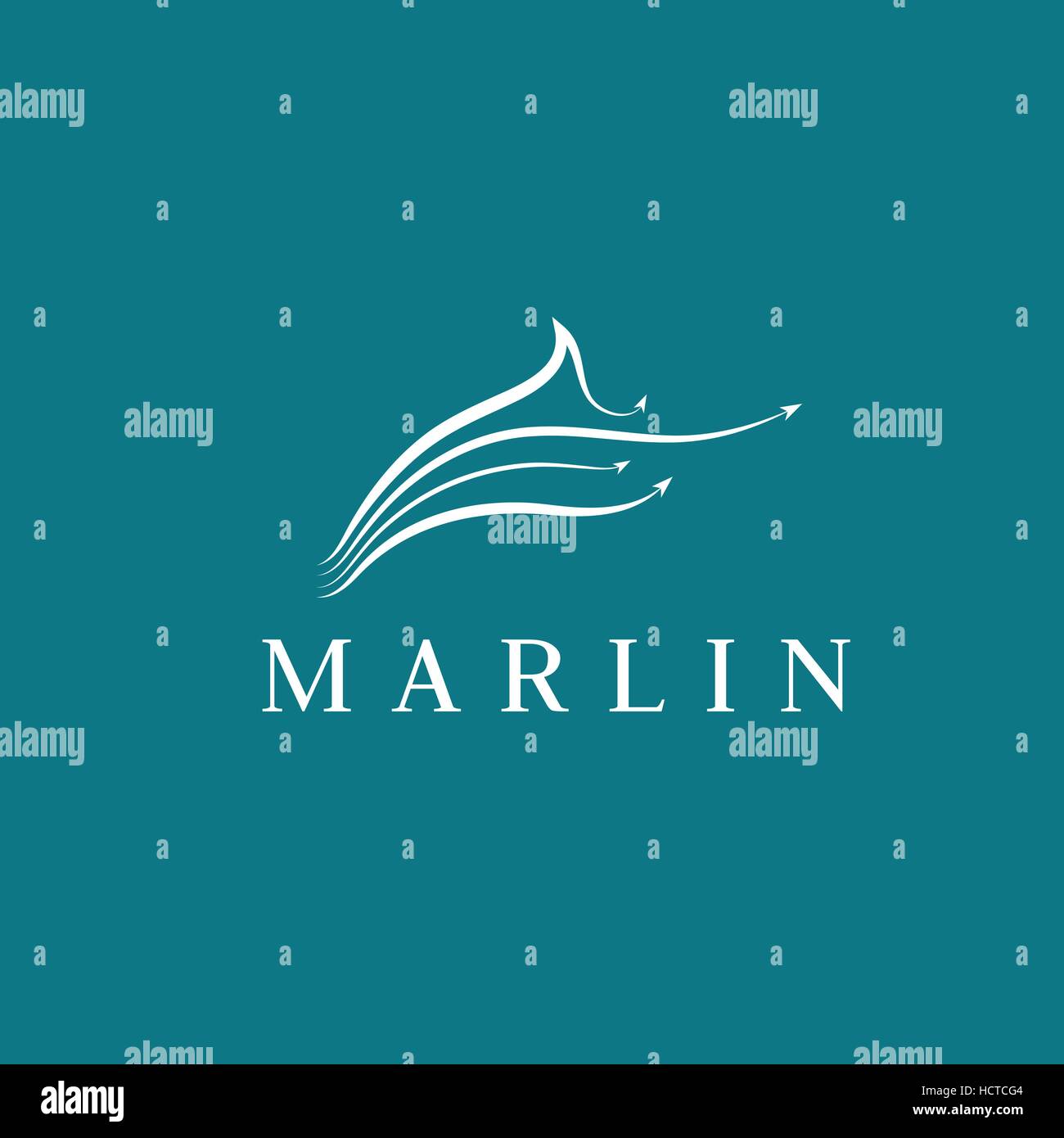 Marlin-Vektor-Logo-Design-Vorlage Stock Vektor