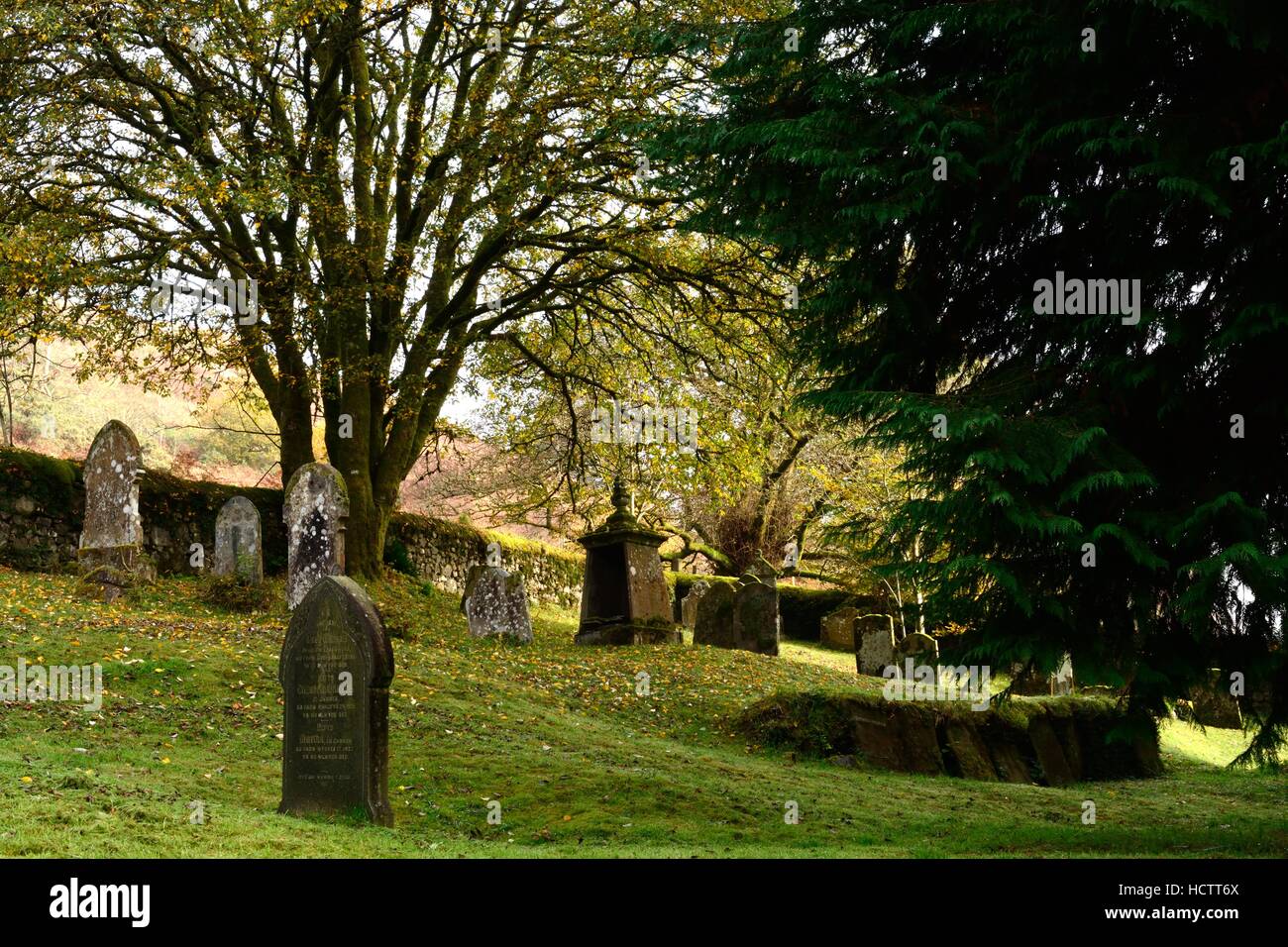 Website der alten Gelynos Congregational Chapel und Beerdigung erdet 1693-1906 eines der ältesten in Wales Llanwrtyd Wells Stockfoto