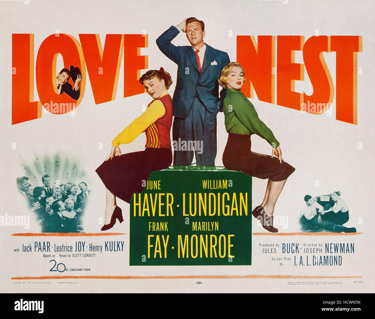 LIEBESNEST, Frank Fay, Juni Haver, William Lundigan, Marilyn Monroe, 1951, TM & Copyright (c) 20th Century Fox Film Stockfoto