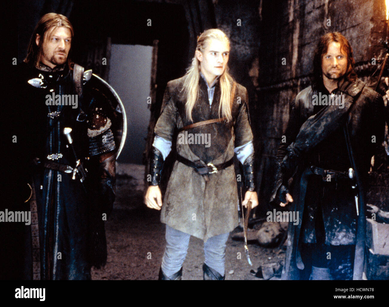 DER Herr der Ringe: Die Gefährten, Sean Bean als Boromir, Orlando Bloom als  "Legolas", Viggo Mortensen als Stockfotografie - Alamy