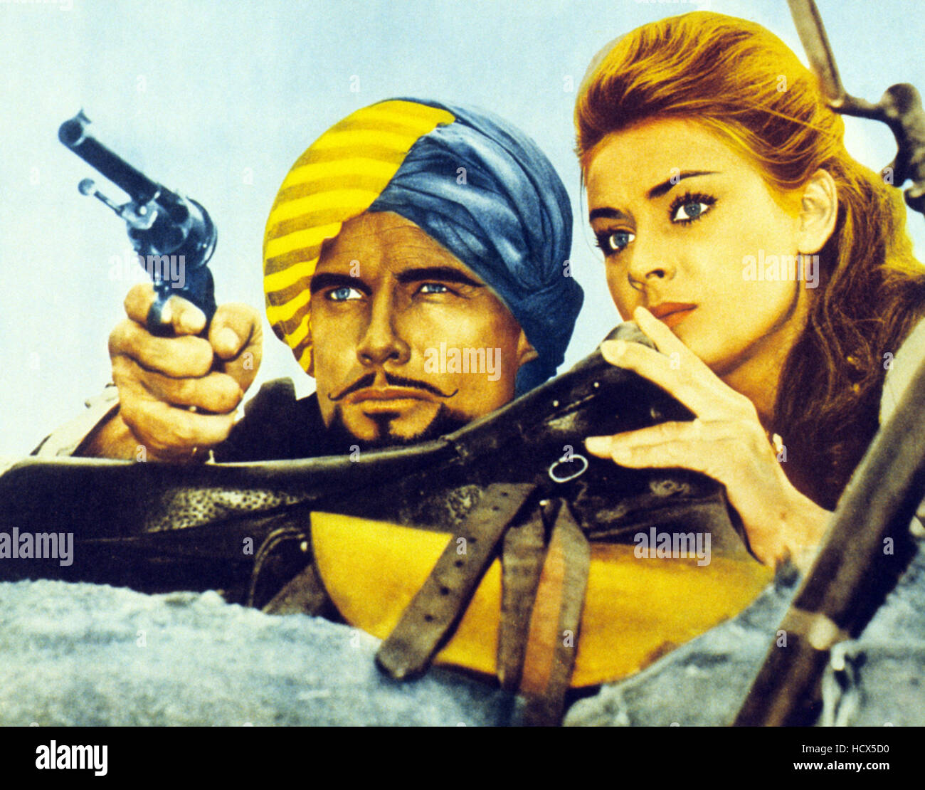 SANDOKAN THE GREAT (aka SANDOKAN, LA TIGRE DI MOMPRACEM) l-r: Steve Reeves, Genevieve Grad am Lobbycard, 1963 Stockfoto